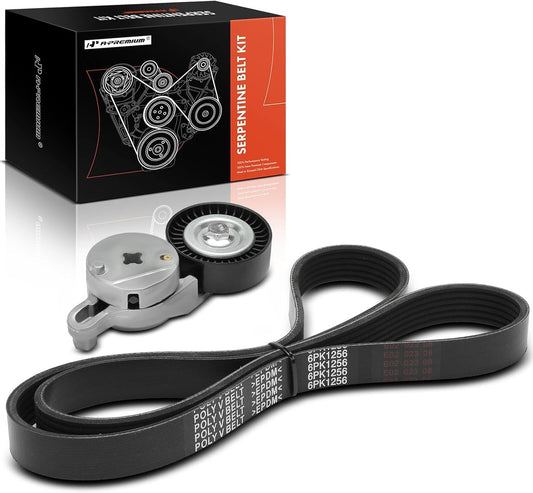 A-Premium Engine Serpentine Belt Drive Kit with Tensioner Compatible with Toyota Camry 2012-2017, RAV4 2009-2018 & Scion tC 2011-2016 - DOHC L4 2.5L