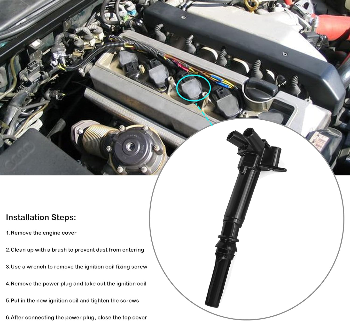 Set of 8 Ignition Coils Fits for 6.2 V8 Ford F250 F350 E350 Super Duty 2010 2011 2012 2013 2014 2012 2016 2017 Coil Packs Driver Side & Passenger Side Replaces# UF639 UF631 C1800 C1801