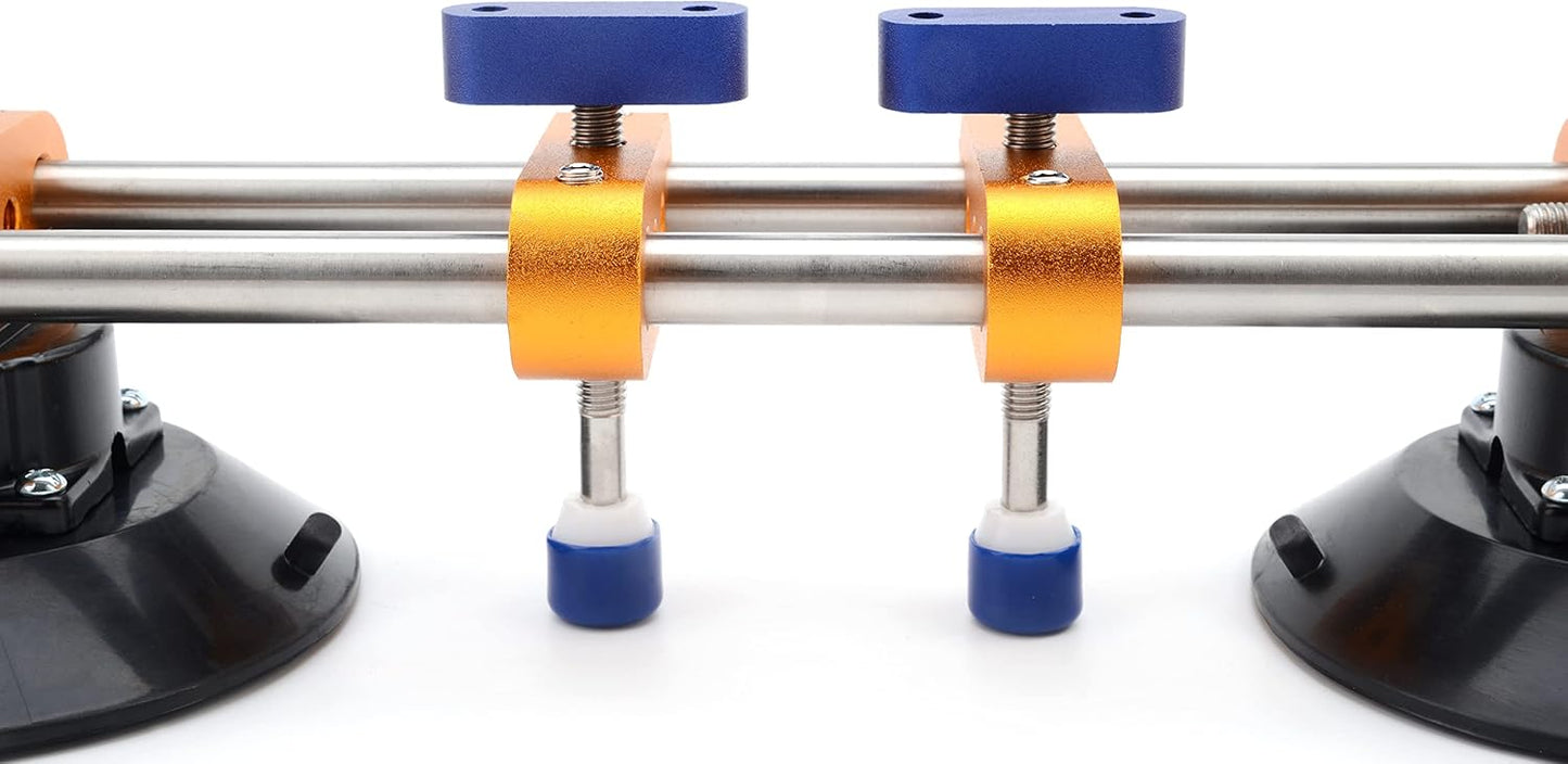 Seamless seam Setter with 6" Suction Cups for Seam Joining & Leveling/Professional Countertop, granite， Stone, Marble Slab Installation. (double pole 2 PCS)