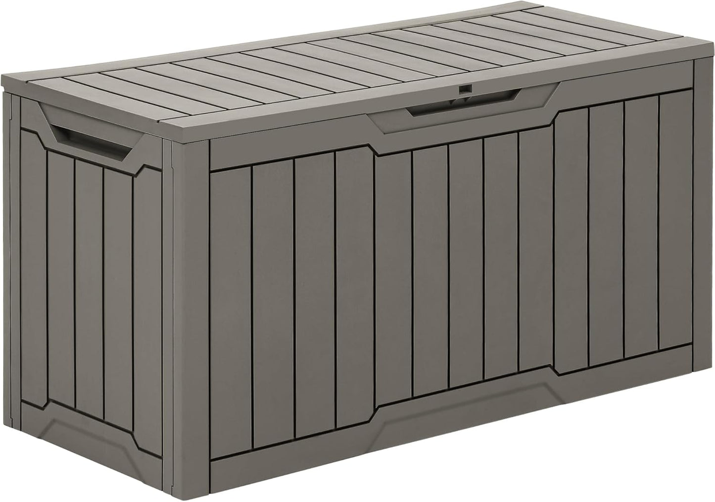 YITAHOME 120 Gallon Outdoor Storage Deck Box with Cushion, Large Resin Patio Storage for Outdoor Pillows, Garden Tools and Pool-Supplies, Waterproof, Lockable (Taupe)
