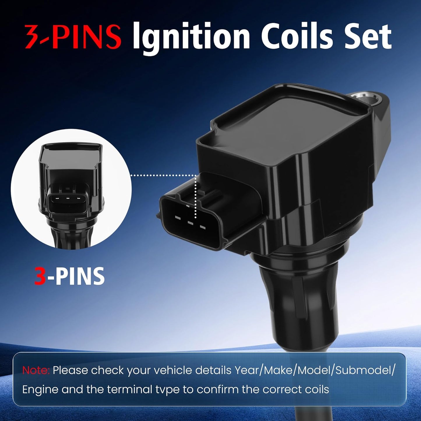 Set of 4 Ignition Coil Pack 2007 2008 2009 2010 2011 2012 Compatible with Nissan Altima Versa Sentra Cube Rogue Frontier 2013 2014 2015 for Infiniti M56 FX50 QX60 QX70 2.5L 2.0L 1.8L Replace# UF549