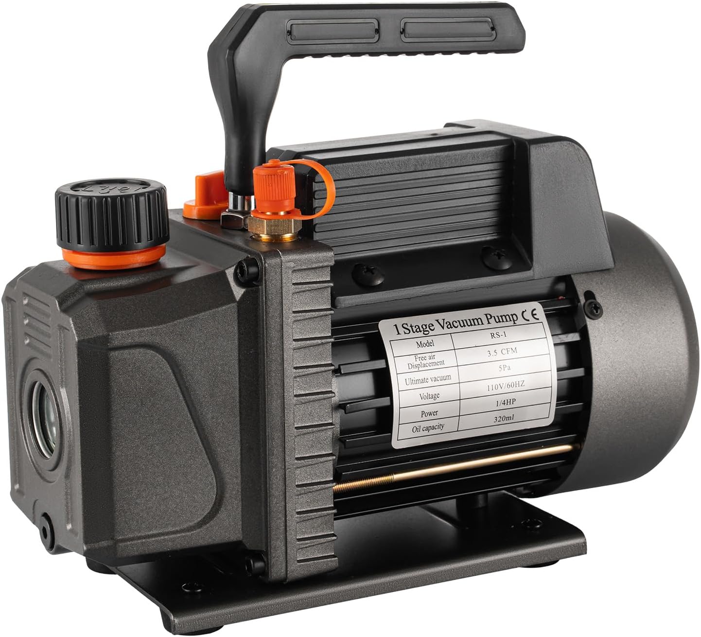 Vacuum Pump 3.5CFM 1/4HP Single Stage Air Vacuum Pump HVAC with R134A R410A Kit AC A/C Manifold Gauge Set for Air Conditioning Refrigeration Recharging