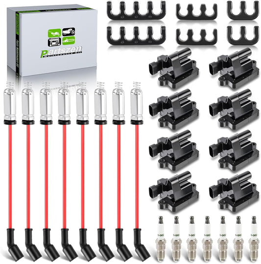 UF271 Ignition Coil Square Spark Plug Wire for Chevy Silverado Avalanche 1500 Express 2500 Tahoe for Cadillac Escalade for GMC Sierra for Buick Rainier for Hummer H2 4.8L 5.3L 6.0L 8 Pack