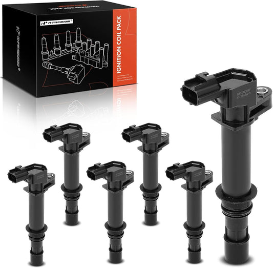 A-Premium Engine Ignition Coil Packs Compatible with Dakota Ram 1500 2002-2008 Durango 2004-2008 Jeep Commander Grand Cherokee 2005-2008 V6 3.7L 6-PC Set