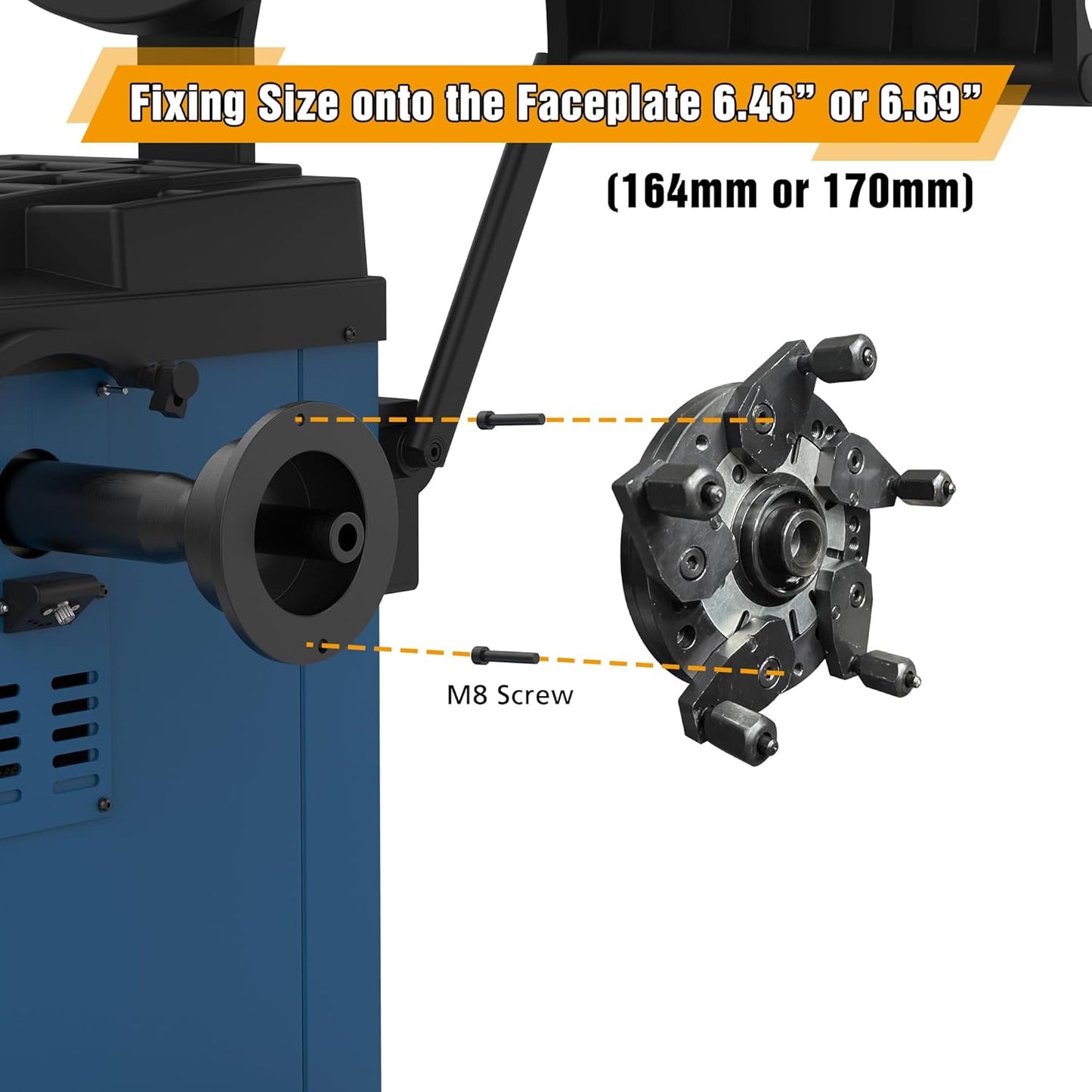 Universal Wheel Balancer Adaptor Fixture Plate, Tire Balancing Machine Clamp, for 36/38/40mm Shaft