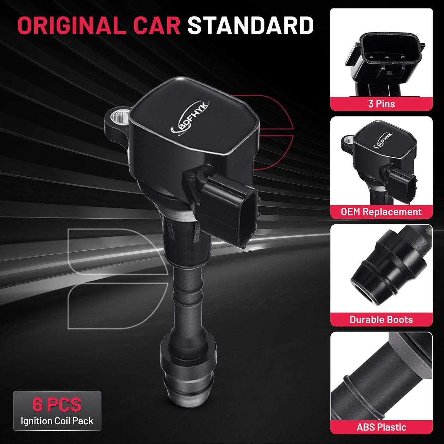 BDFHYK Ignition Coil UF349 Compatible with Nissan Altima 2005 2006 Nissan Xterra 2008 Nissan Maxima Pathfinder Frontier Quest Murano INFINITI I35 QX4 Nissan Coil Pack Coil for Suzuki 3.5L Set of 6