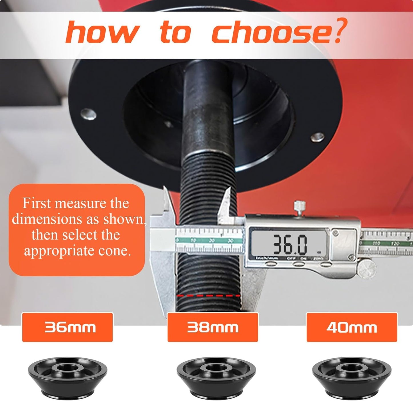 Wheel Balancer Cone 36mm Universal Wheel Balancer Adapter Cone Set 4pcs Tire Balancing Machine Cones Set Cone Size 1.77-5.39 Inches