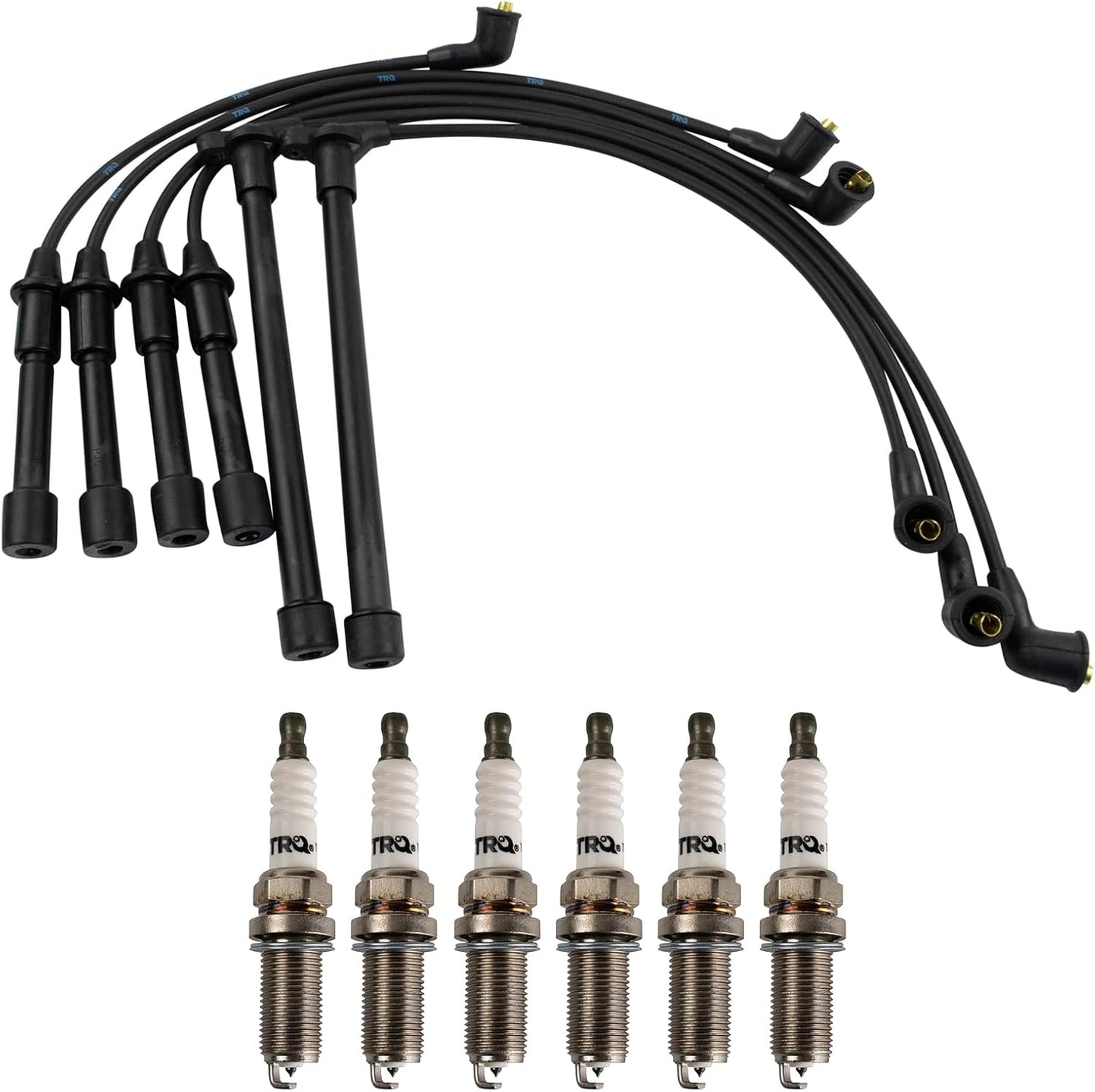 TRQ Ignition Kit Spark Plugs Wire Set Compatible with 2011-2019 Ford Fiesta