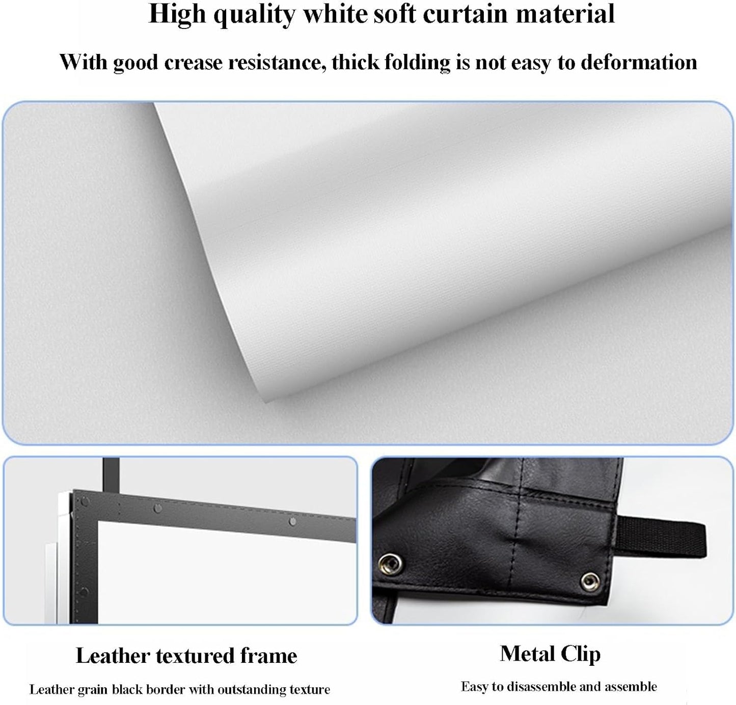 16:9 Projector Screen and Stand, Portable Projector Screen 4K 3D Rear Front Projection Screen with Carry Bag for Outdoor Indoor Home Theater(120in)