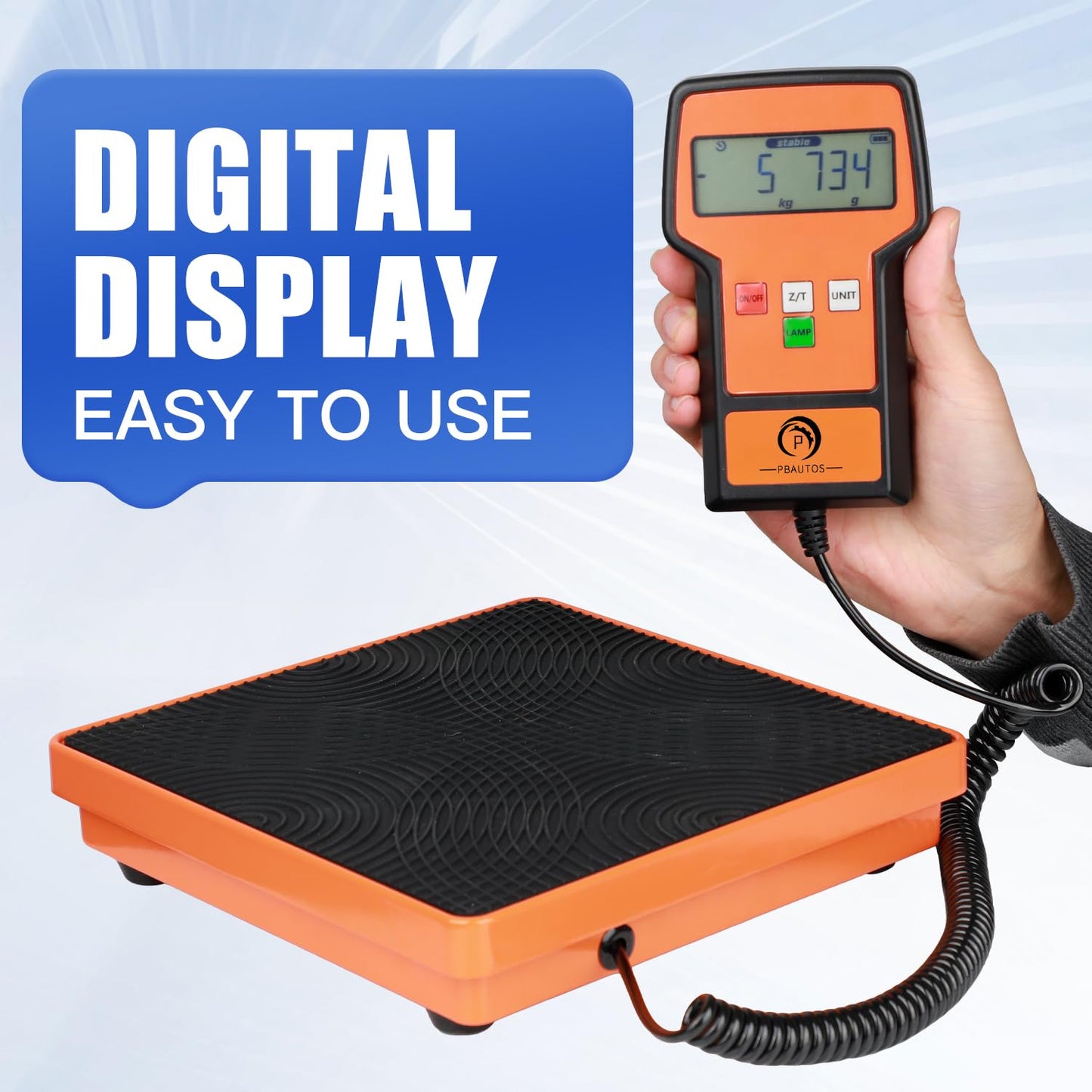 110LBS Electronic Digital Refrigerant Charging Weight Scale with Portable Case, HVAC Refrigerant Scale in Higher Precision for All Refrigerant Recovery Tanks