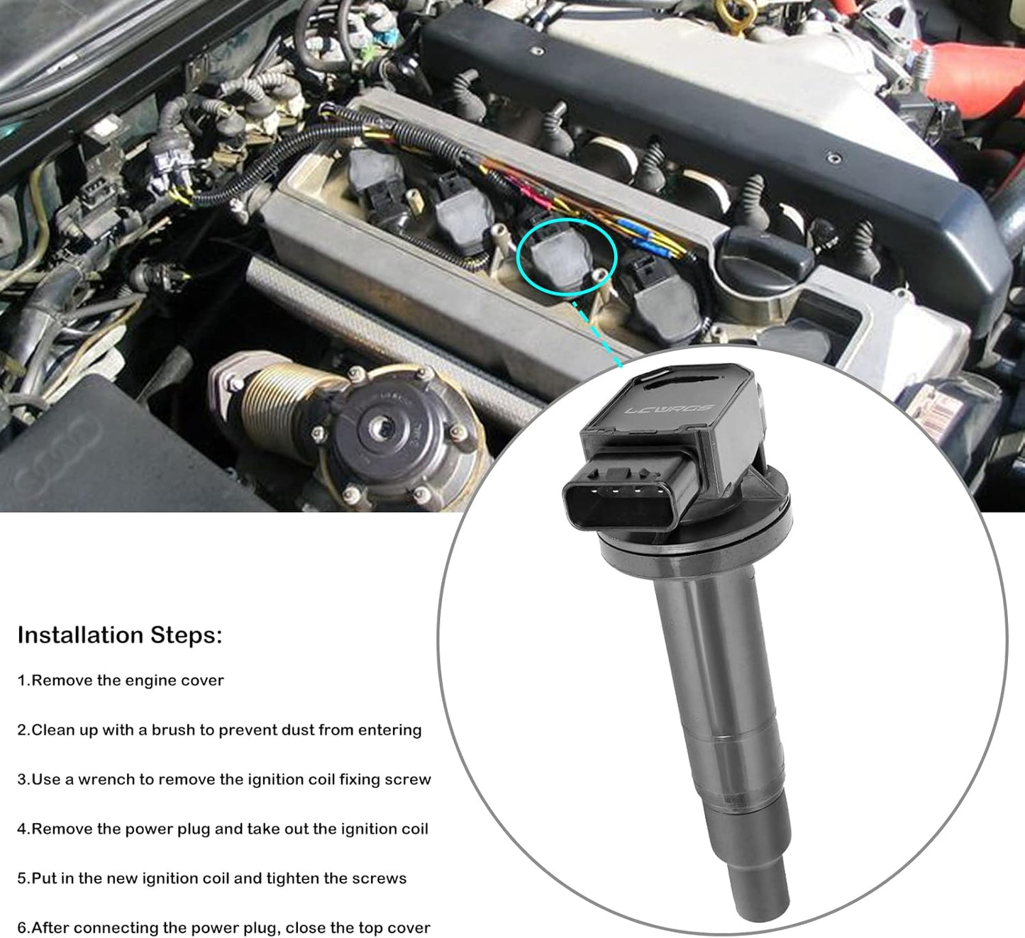 Set of 4 Coil Pack and Spark Plugs 1.5L L4 Toyota Prius Echo Yaris Scion XA XB 2001 2002 2003 2004 2005 2006 2007 2008 2009 Ignition Coil & Spark Plugs Combo Replaces# UF316