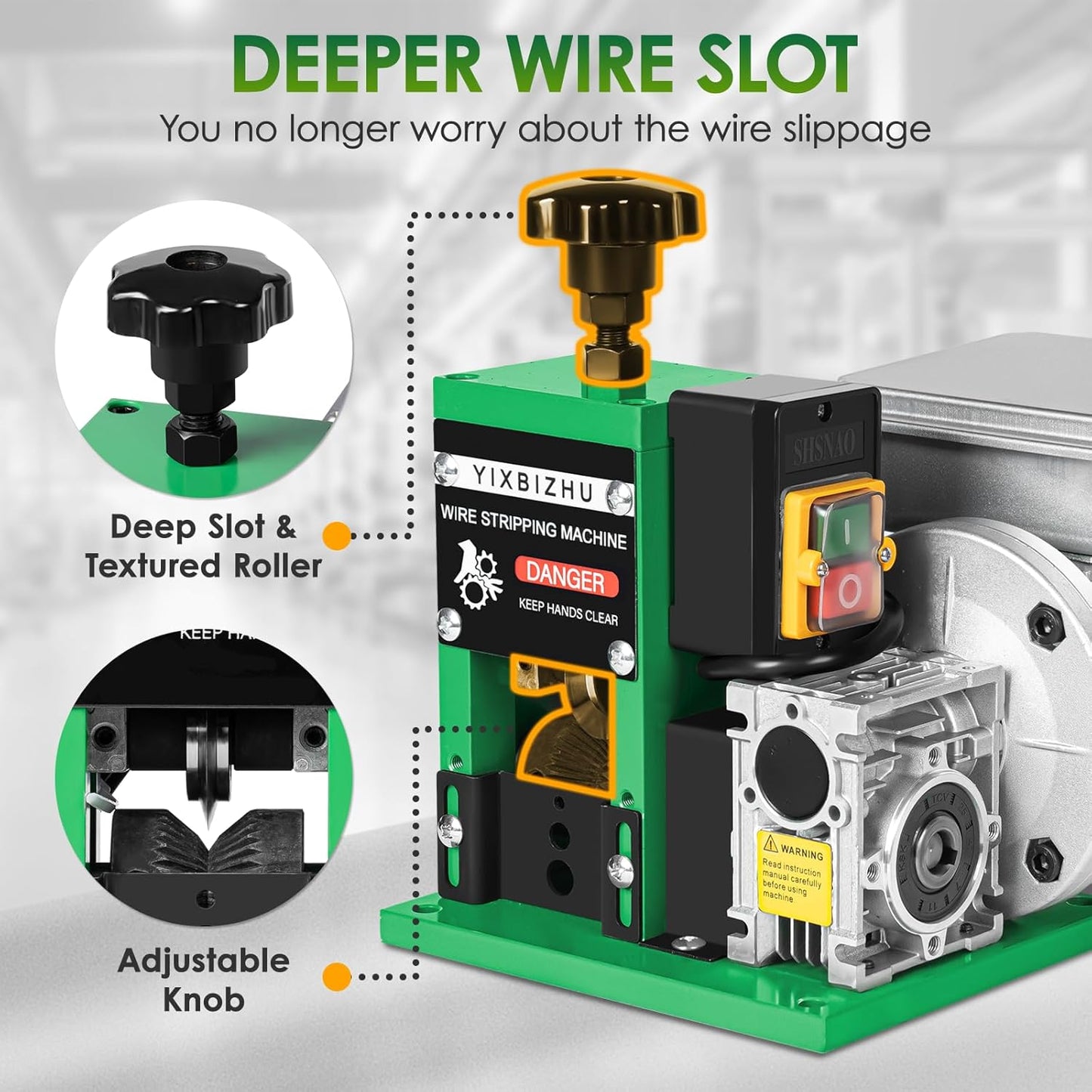 160W Electric Wire Stripper Machine, 30 m/min Automatic Cable Stripping Tool with 3 Feed Holes for 1.5-25mm Scrap Copper Wire, Alloy-Steel Blade, Portable Wire Recycling Power Tool