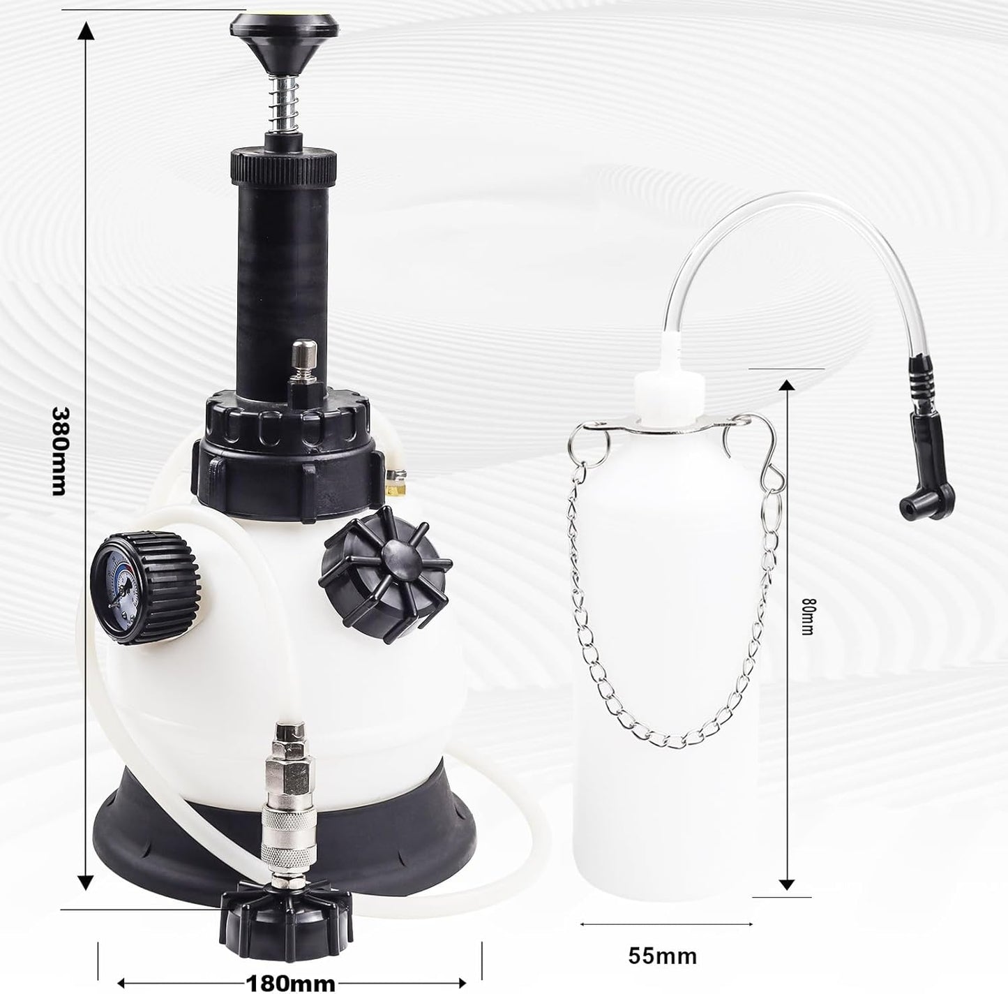 2L Manual Brake Bleeder Kit，Pressure Brake Bleeder Pump with 1L Brake Bleeder Bottle for Most Vehicles