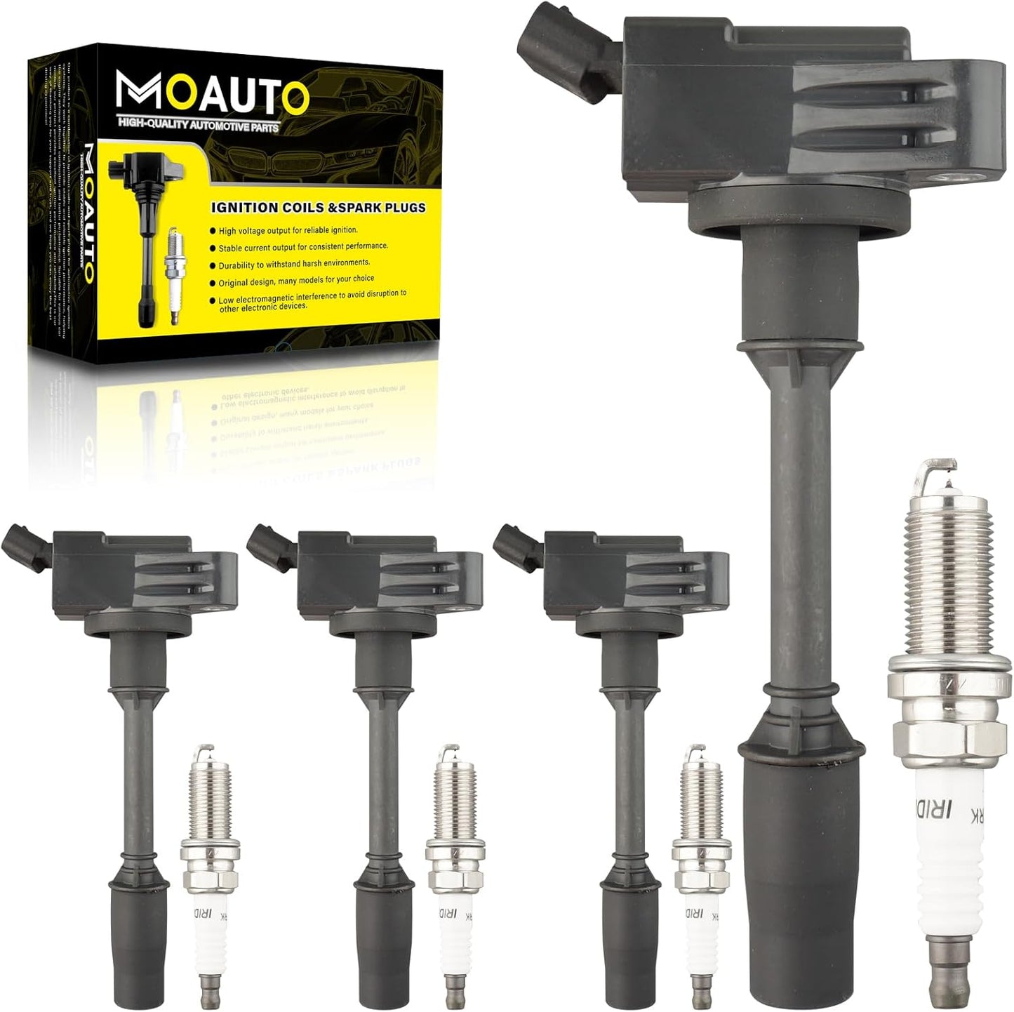 Set of 6 Ignition Coils Pack UF616 022905715E & 6 PCS Iridium Spark Plugs Compatible with Audi Q7 Volkswagen Atlas CC Passat Touareg Porsche Cayenne - 3.6L V6 Replace GN10443 022905715A