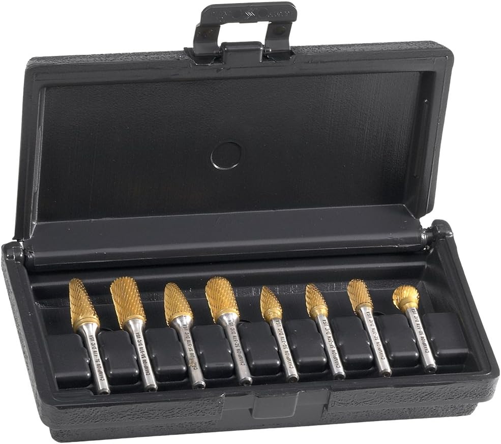 Champion Cutting Tool BK8P-3 Carbide Bur Set (SA3, SC3, SD3, SE3, SF3, SG3, SL3, SM4), Made in USA (8 Piece)