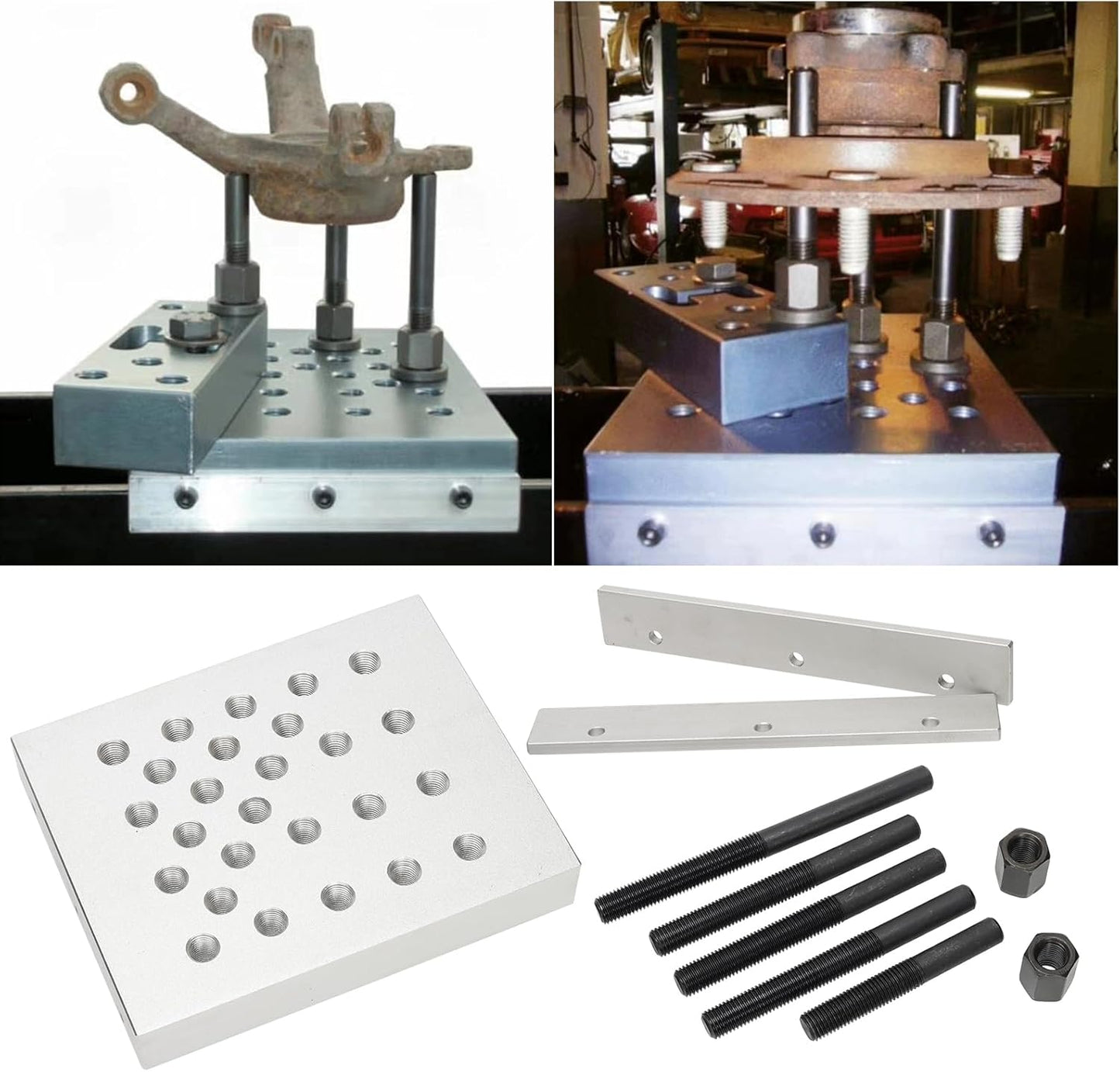 Universal Drill Press Support Block Plate Tool Set Kit, 30 Ton – Bearing and Bushing Repair Removal Installation