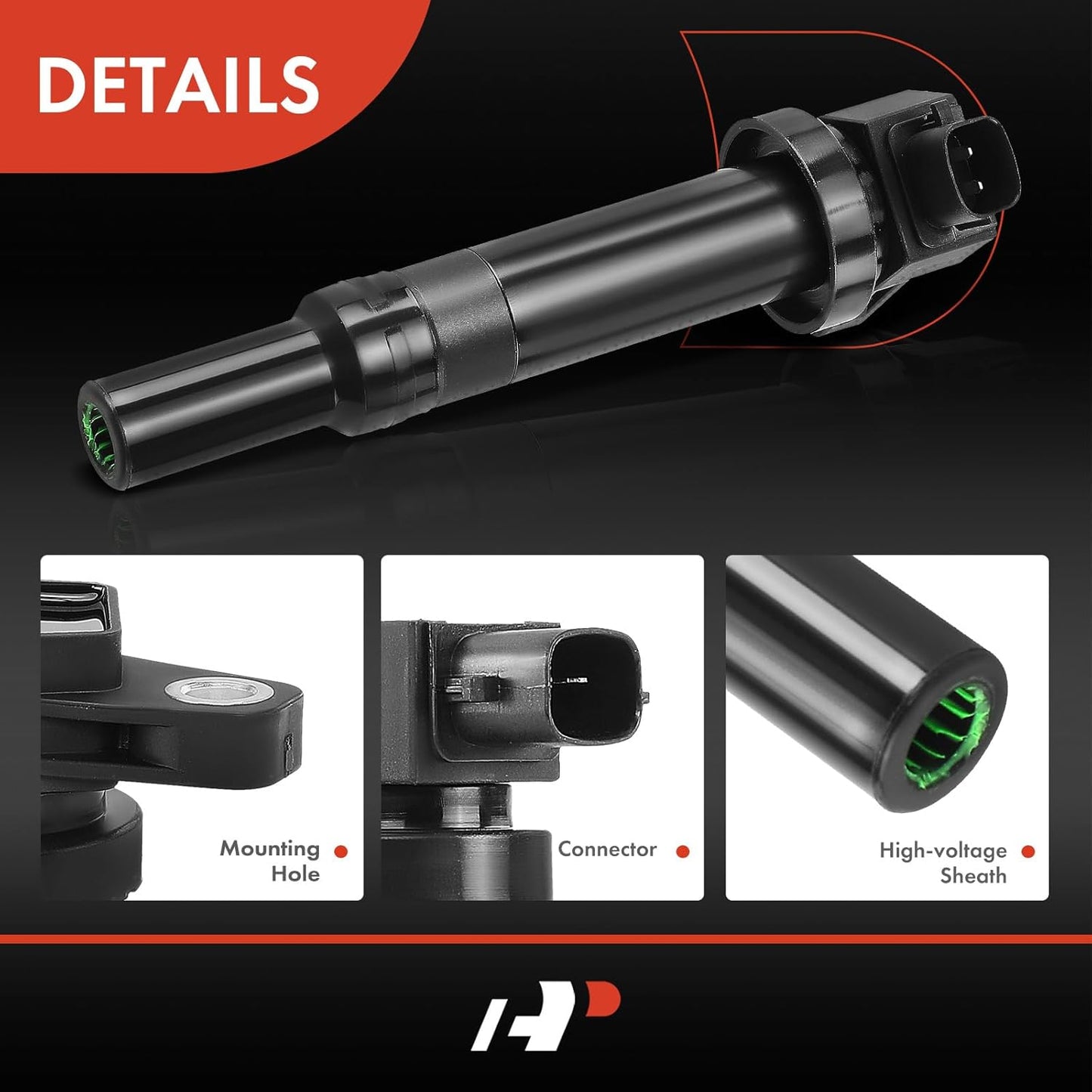 A-Premium Ignition Coil Pack (2-Pins) Compatible with Hyundai Santa Fe 2007-2009 Kia Magentis 2007-2010 Optima 2006-2010 Rondo 2007-2011 V6 2.7L 6-PC set for UF-558