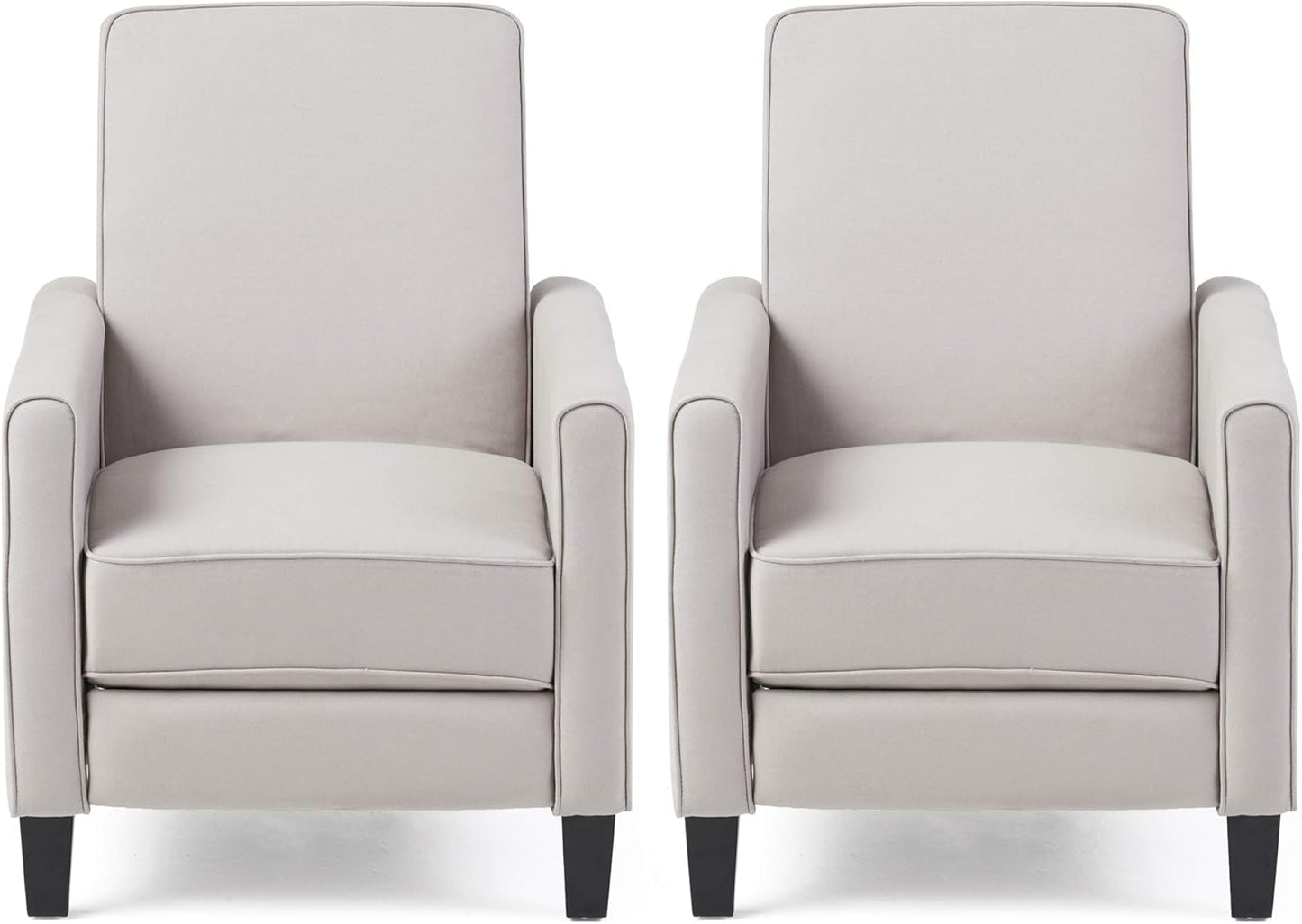 Christopher Knight Home Emmie Fabric Recliner (Set of 2), Beige, Dark Brown