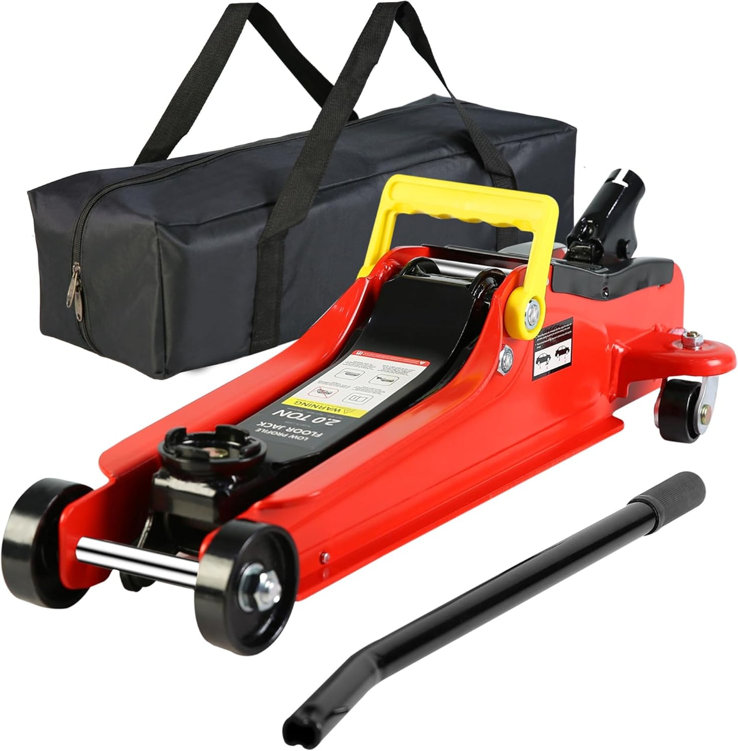 3 Ton Low Profile Floor Jack, Professional Low Profile Hydraulic Jack, Heavy Duty Steel Racing Floor Jack with Dual Piston Quick Lift Pump, 3 Ton (6,600 lb) Capacity, Lift Range 3.3"-18.5"