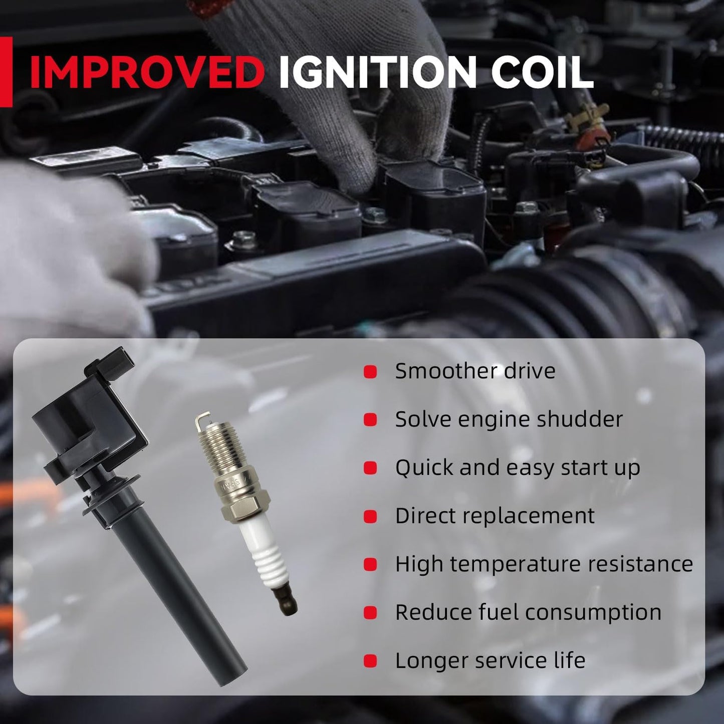 6pcs Ignition Coil Packs 6pcs Iridium Spark Plugs Compatible With 01-08 Escape Mariner 05-07 Montego Freestyle Five Hundred 03-08 6 01-11 Tribute 02-06 MPV 00 Sable Taurus 04-05 3.0L DOHC