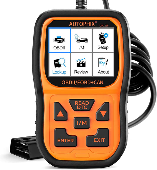 AUTOPHIX OM126P+ OBD2 Scanner, Check Engine Light Code Reader, Car Code Scanner for Automotive Diagnostic, Read & Clear Fault Code, Pass Smog Test, Live Data, for All US Cars After 1996