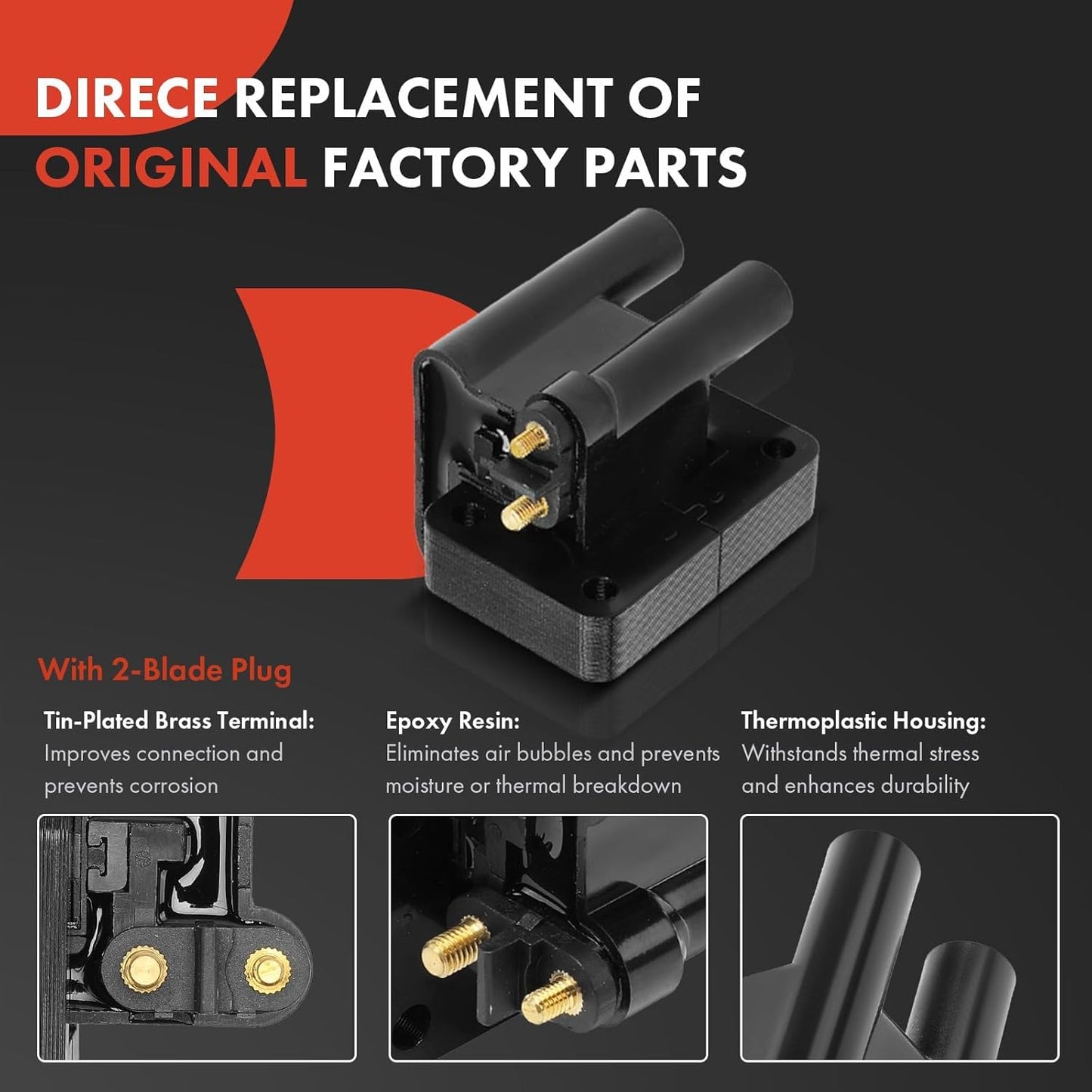 A-Premium 3 Ignition Coils with 6 Spark Plug Wires and 6 Iridium Spark Plugs Compatible with Dodge Stealth 1991-1996 & Mitsubishi 3000GT 1991-1999, Diamante 1992-1995, 3.0L