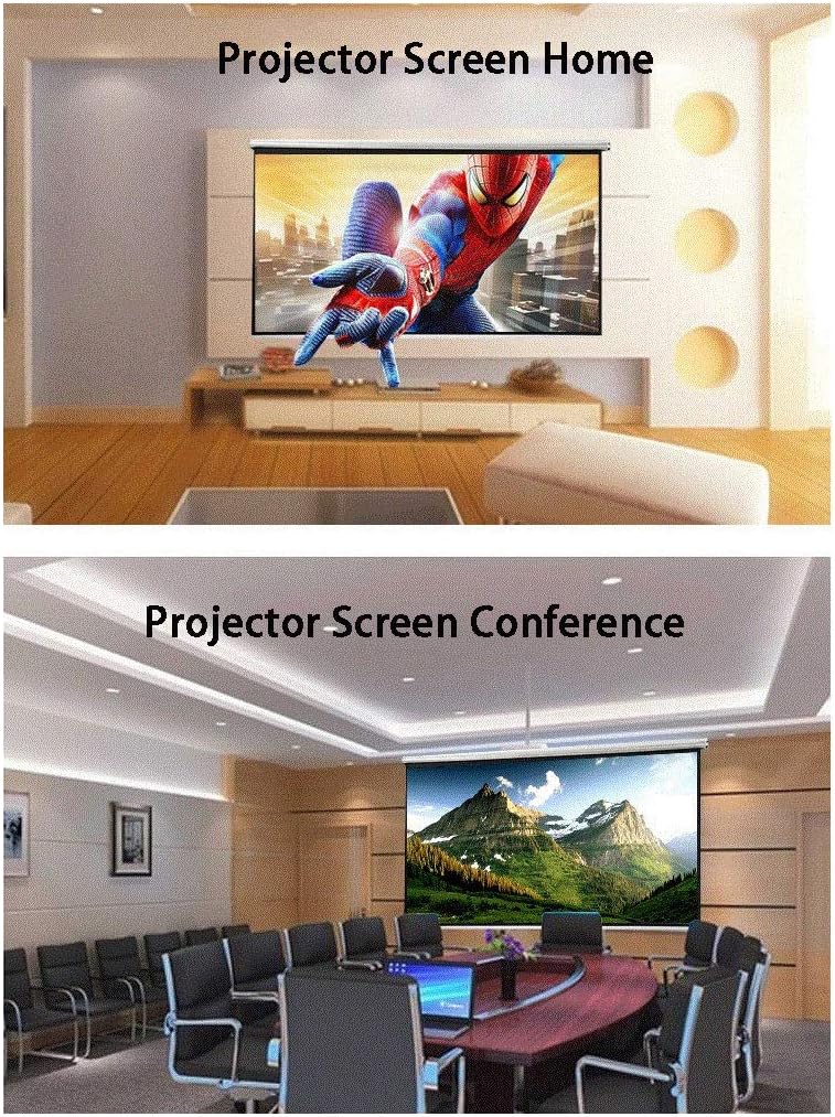 72inch 4:3 Wall Mounted Matte White Projection Pull Down HD Screen Canvas LED Projector Screen for Home Theater Office