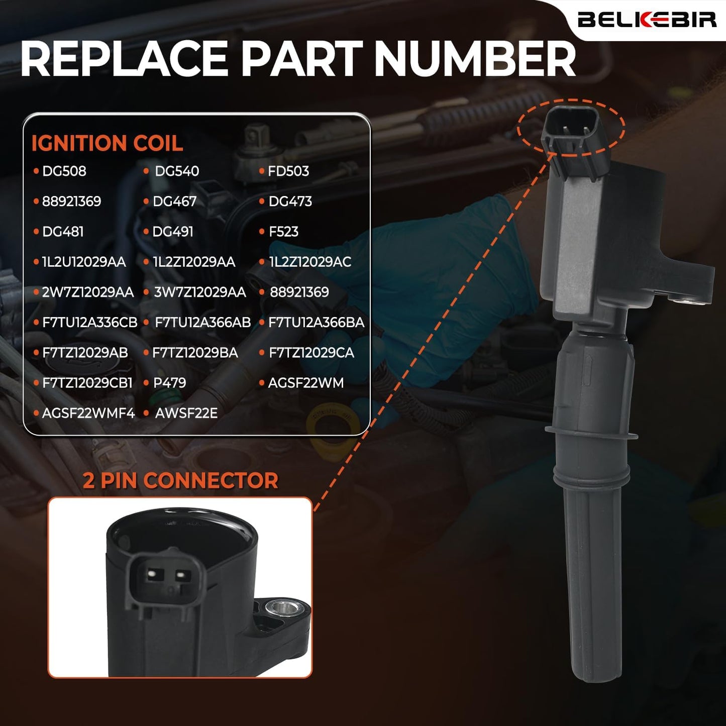 Set of 8 Ignition Coil Pack & Iridium Spark Plugs Compatible with V8 5.4L 4.6L Ford Expedition F150 F250 F350 Explorer Excursion E150 E250 E350 Crown Victoria Mustang Lincoln Replace DG508 FD503 SP479