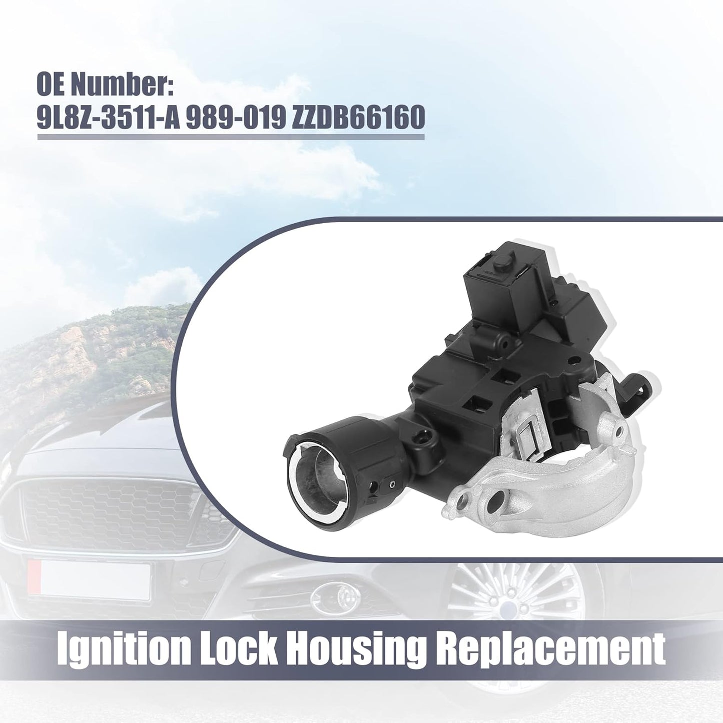 X AUTOHAUX 9L8Z-3511-A Ignition Lock Housing Flange Replacement for Ford Escape 2008-2010 for Focus 2008-2011 for Mercury Mariner 2008-2011 989-019