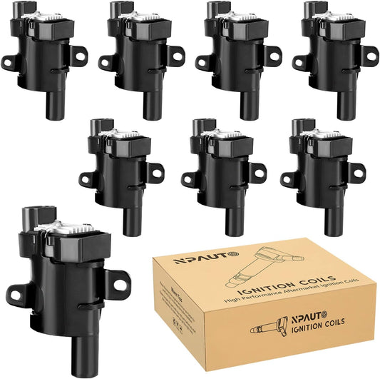 Round Ignition Coil Pack Compatible with V8 4.8 5.3 6.0 Chevy Silverado 1500 2500 Tahoe Suburban Express Avalanche GMC Sierra Yukon XL Savana Escalade, 2001 2002 2003 2004 2005 2006, D585 C1251 UF262
