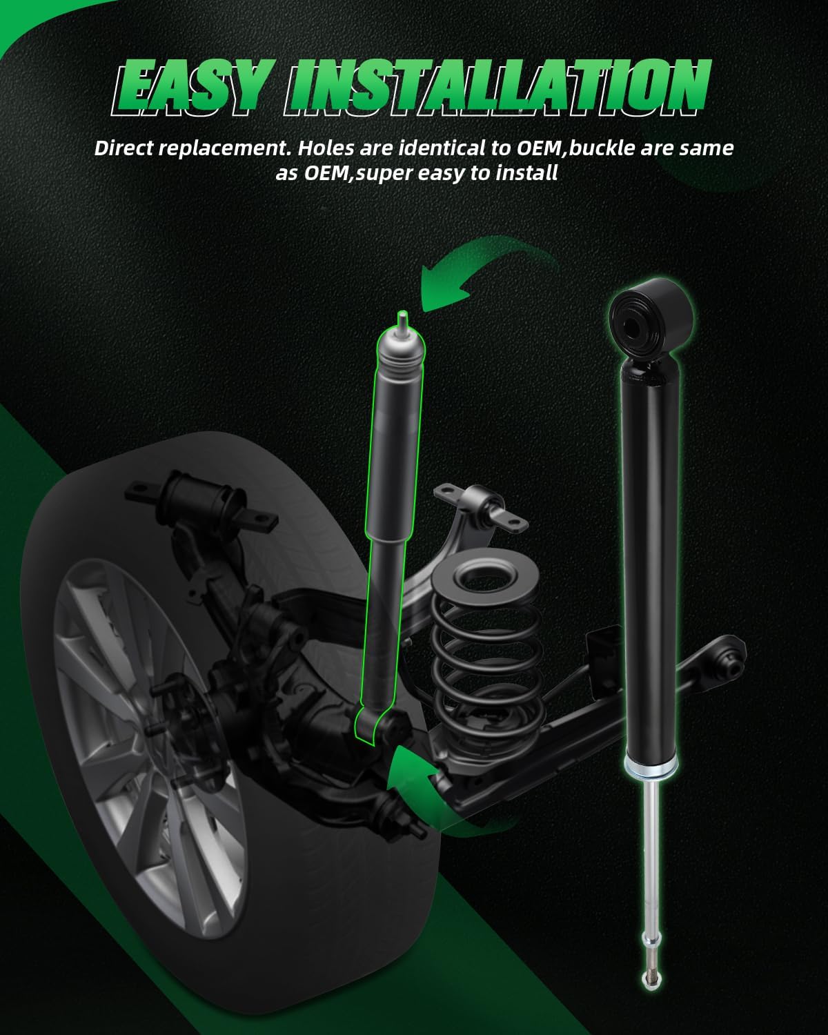 SCITOO - Rear Shock Absorbers for Nissan Fits 2015-2020 for Nissan Versa,2014-2019 for Nissan Versa Note Shocks 3430043 5673 E62103WC0C E62109KN0A E62109MB0A 930795 Shocks Struts - 2Pc Set