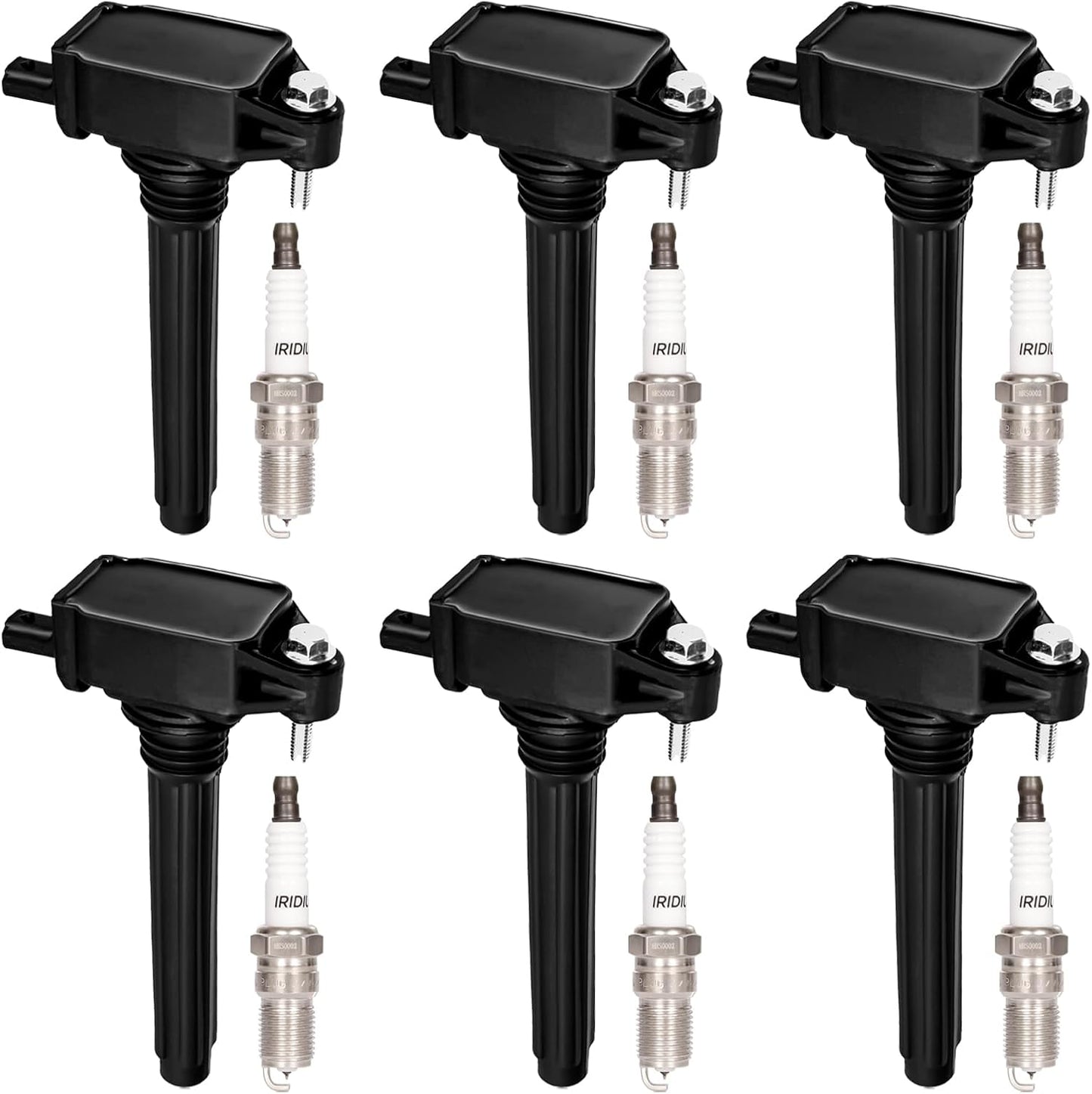 Set of 6 Ignition Coil Pack & Spark Plugs for Dodge Grand Caravan Charger Durango Journey Jeep Cherokee Wrangler JK Chrysler Town Country 300 2011 2012 2013 2014 2015 2016 2017 2018 2019 3.6 V6 UF648
