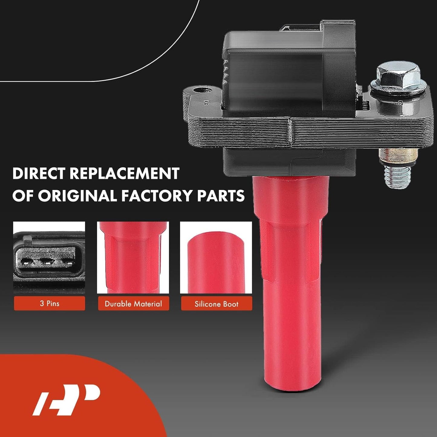 A-Premium (Red) Ignition Coils and Spark Plugs Kits Compatible with Subaru Outback 2001-2009, Legacy 2008-2009, Tribeca 2008-2009, B9 Tribeca 2006-2007, 3.0L 6-PC Set