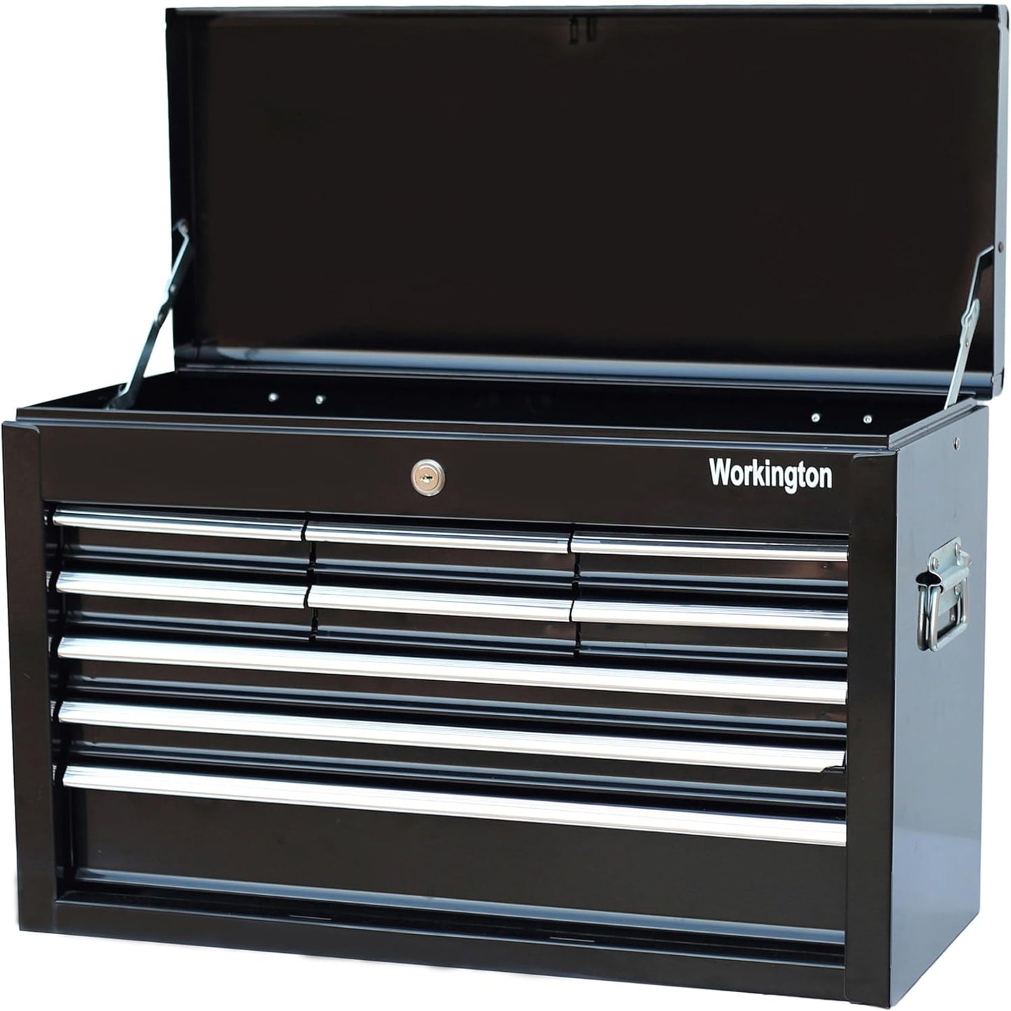 Workington Portable Metal Tool Chest with 9 Drawers, 24" 9-Drawer Tool Chest Cabinet with Ball Bearing Drawer Slides, Steel Tool Storage Box Organizer 4006 Purple