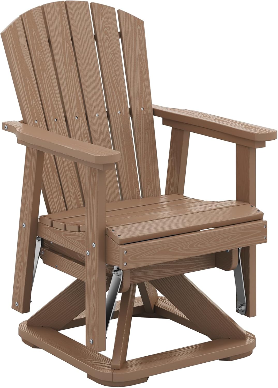 SERWALL Adirondack Swivel Glider Chair, HDPE Swivel Glider Set of 2 for Outdoor, All-Weather Glider Chair for Porch, Balcony, Midnight Black