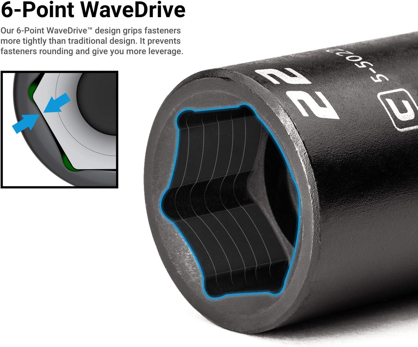 Capri Tools 1/2 in. Drive Shallow and Deep Impact Socket Set, Metric, 10 to 27 mm, 36-Piece with Billet Aluminum Socket Rail (CP55000-36MSDR)