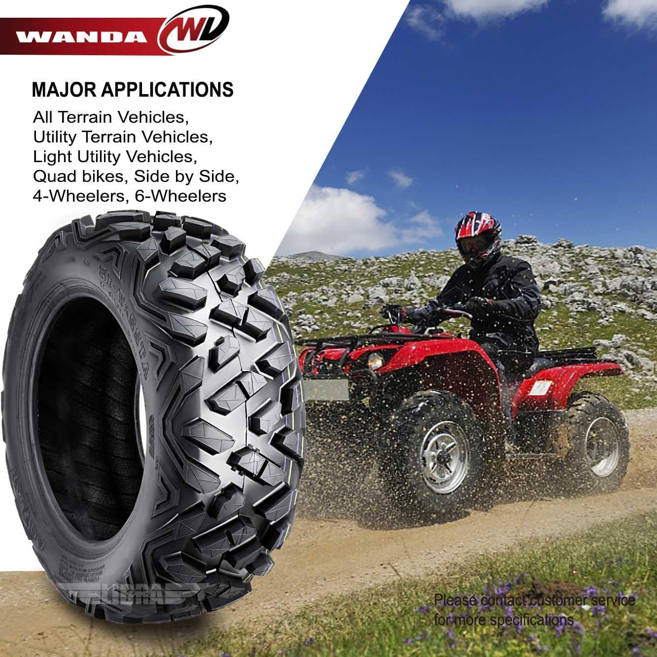 WANDA Set of 4 ATV tires 19x7-8 & 18x9.5-8 Big Horn Style fit for 2001-2014 Polaris Sportsman 90