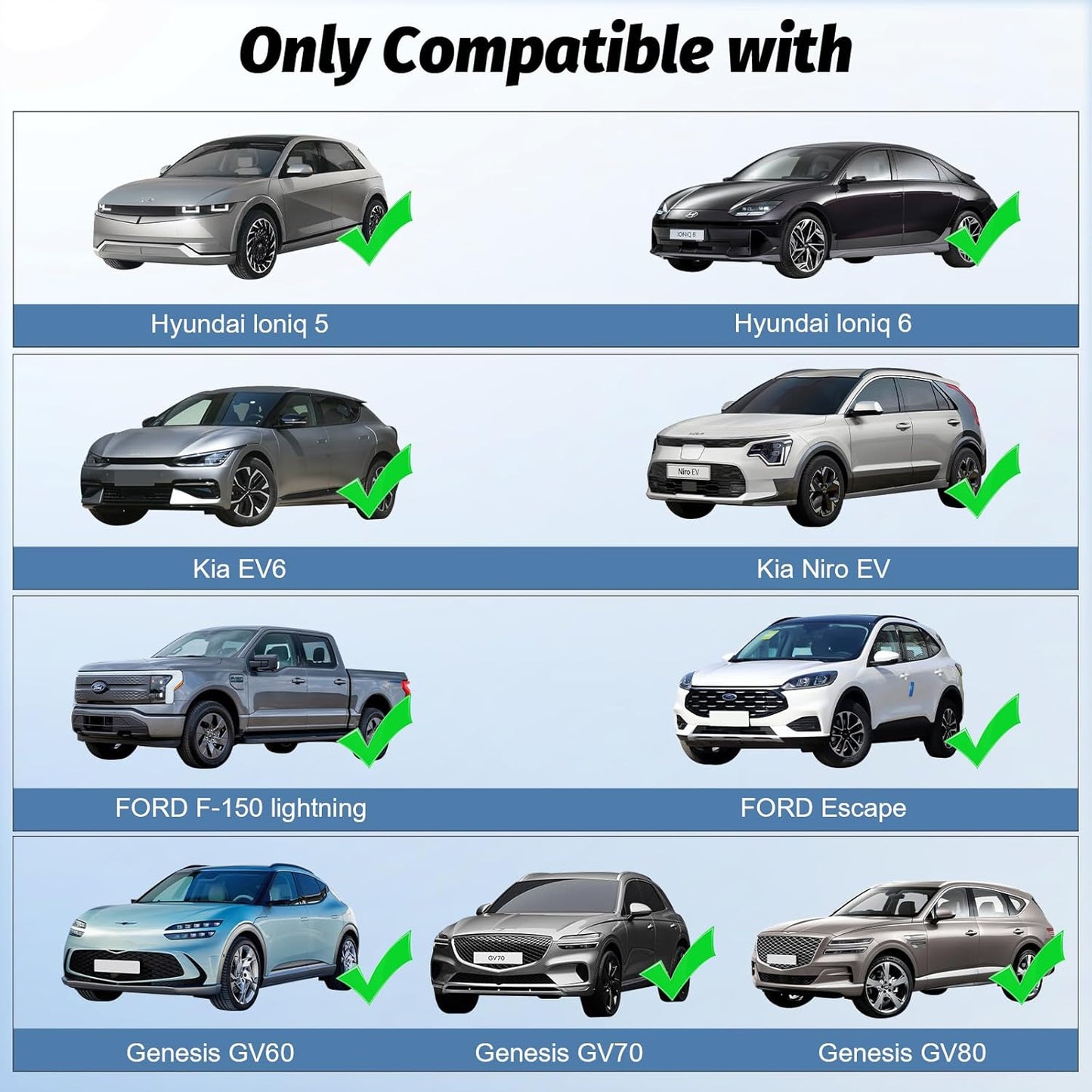V2L Adapter Compatible with Hyundai IONIQ 5 & IONIQ 6, Kia EV 6. Power Your Devices by Using Your Car Battery, for Camping, Emergency Use