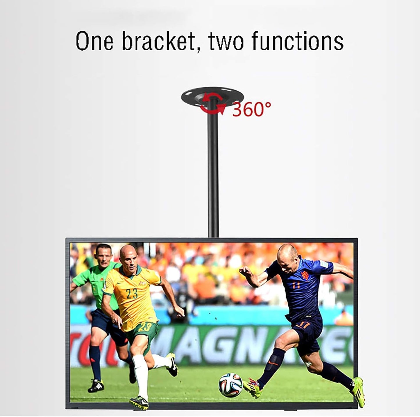 TV Stand,Tv Wall Mount Ceiling TV Mount, Adjustable Height Full Motion 360 ° Rotation TV Bracket, Max Up to 50 Inch TVs, Two Installation s: Ceiling and Wall