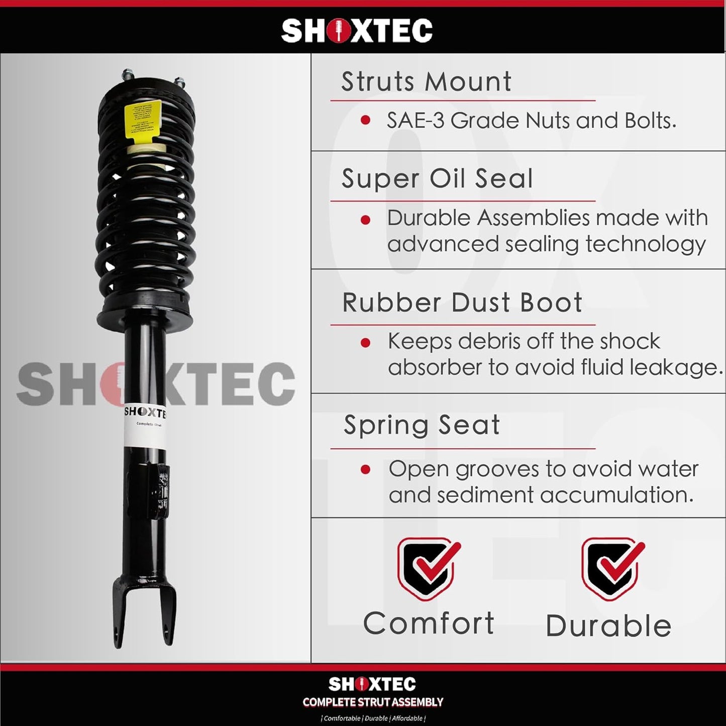 Shoxtec Full Set Complete Struts Coil Spring Assembly Shock Absorbers Replacement for 2005 2006 2007 2008 2009 2010 2011 2012 Nissan Pathfinder; All Trim Levels Repl.no 171103 37274