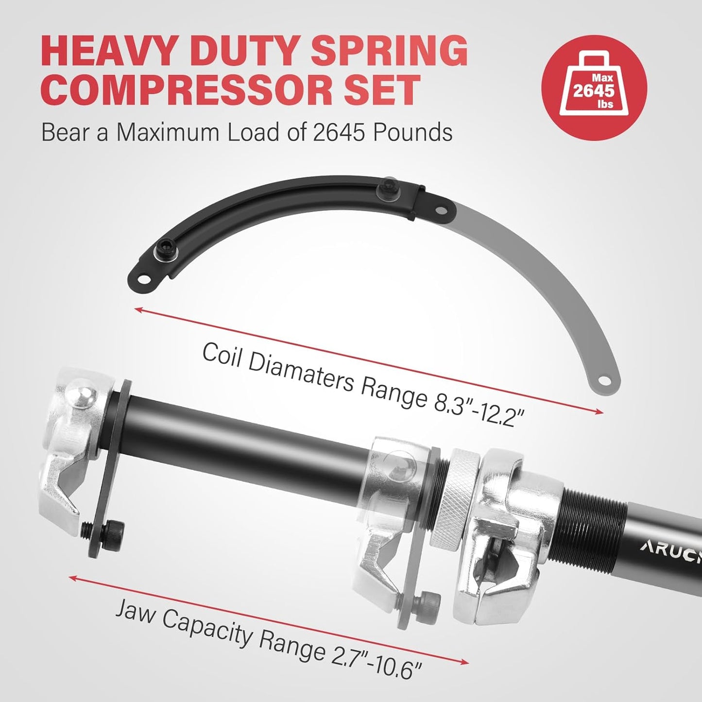 Coil Spring Compressor Tool,Heavy Duty Macpherson Strut Spring Compressor Set with Safety Bracket,2645 lb Capacity for Car Truck
