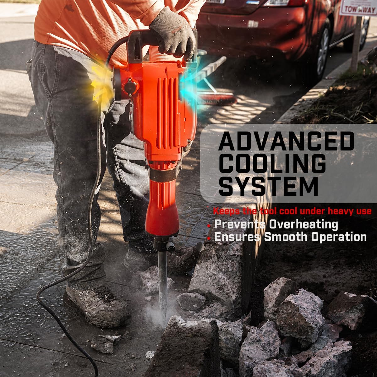 XtremepowerUS 2200W Electric Demolition Jack Hammer Concrete Breaker Punch Drill Chisel & Shovel Digging Bits w/Case