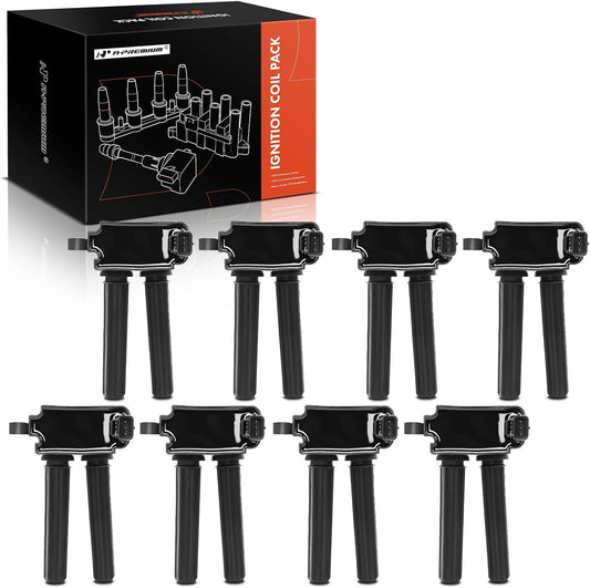 A-Premium 8PCS Ignition Coil Packs Compatible with Chrysler, Dodge, Jeep & Ram Vehicles - [V8 5.7L 6.1L 6.2L 6.4L] - 300, Ram1500, Ram2500, Charger, Durango, Grand Cherokee, Wrangler - 2005-2024