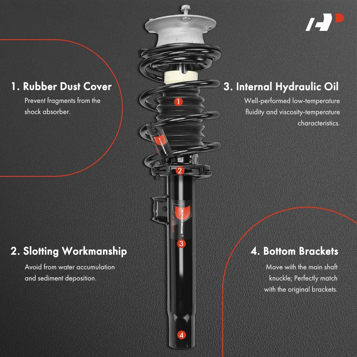 A-Premium Front Complete Strut and Coil Spring Assembly Compatible with BMW 328i 07-13, 335i 07-13, 335is 11-13, 128i 08-13, 135i 12-13, 135is 13 [Base model with Sport Suspension] 2-PC Set