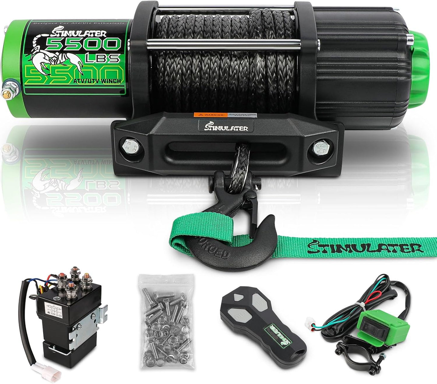 3000lb ATV Winch,Electric Winch 12V,Steel Cable Winch, with Wireless Remote and Manual Switch, with Hawse Fairlead & Hook,IP67 Waterproof,Suitable for Most Trailers and ATV winchs