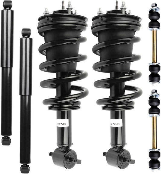 SCITOO Struts Shock suspension kit for 2014 2015 2016 for Chevrolet Silverado 1500 2014 2015 2016 for GMC Sierra 1500 Front Complete Struts Assembly Rear Shock Absorber Stabilizer Bar Link 6 Pcs