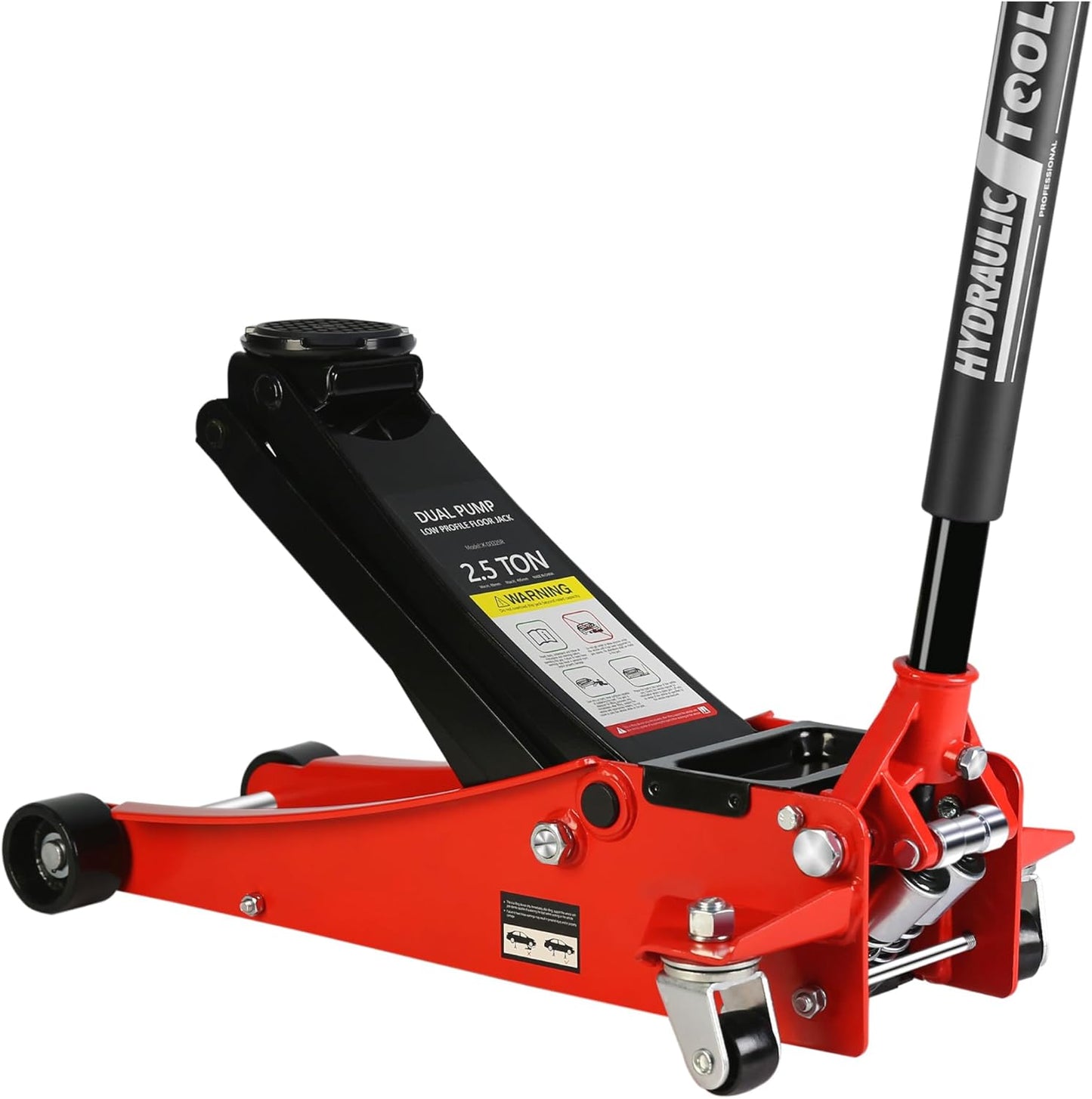 3 Ton Low Profile Floor Jack, Professional Low Profile Hydraulic Jack, Heavy Duty Steel Racing Floor Jack with Dual Piston Quick Lift Pump, 3 Ton (6,600 lb) Capacity, Lift Range 3.3"-18.5"