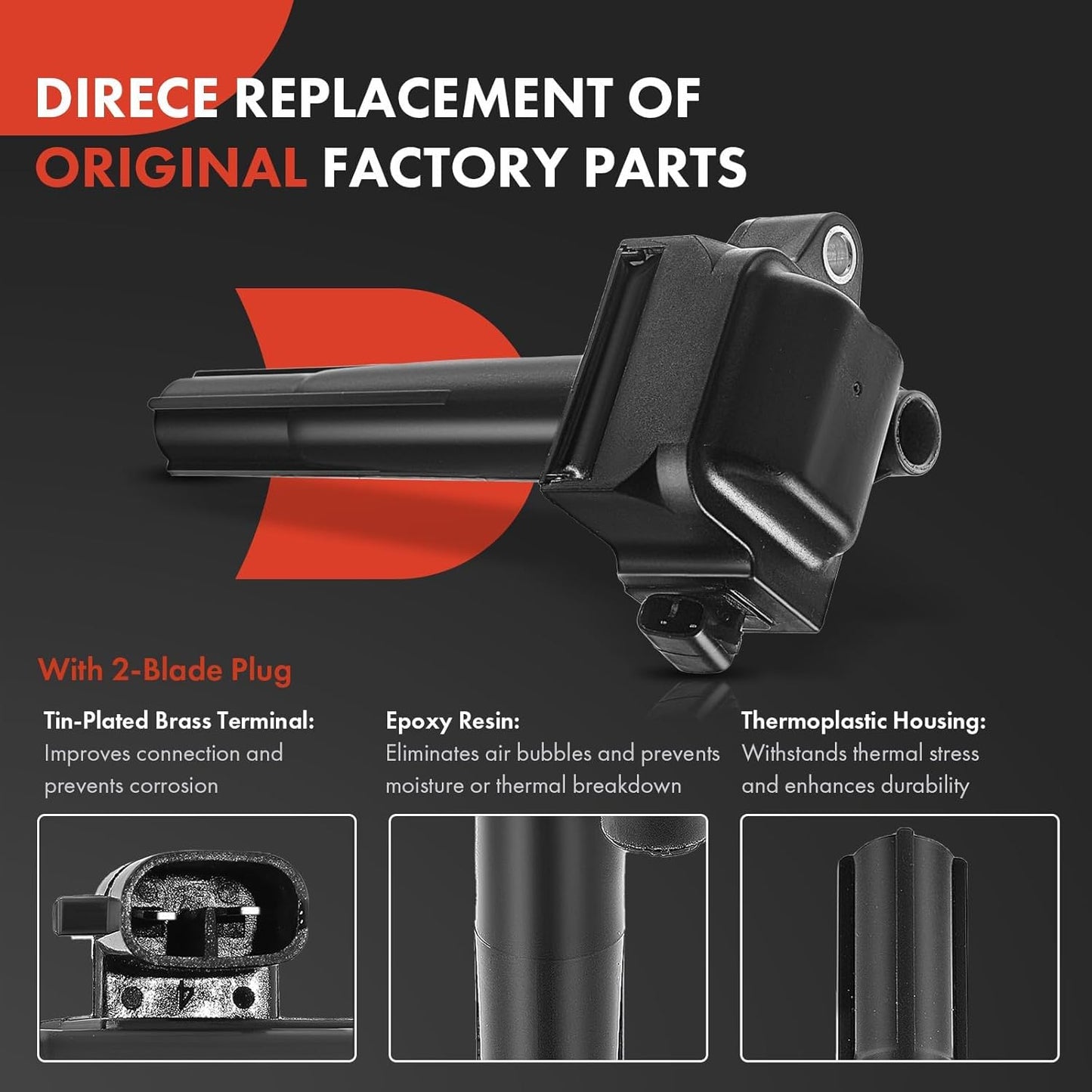 A-Premium 3 Ignition Coils with 3 Wire and 6 Iridium Spark Plugs Compatible with Toyota Camry 1996-2001, Sienna 1998-2000, Avalon 1996-1999, Solara 1999-2003 & Lexus ES300 1996-2001, 3.0L
