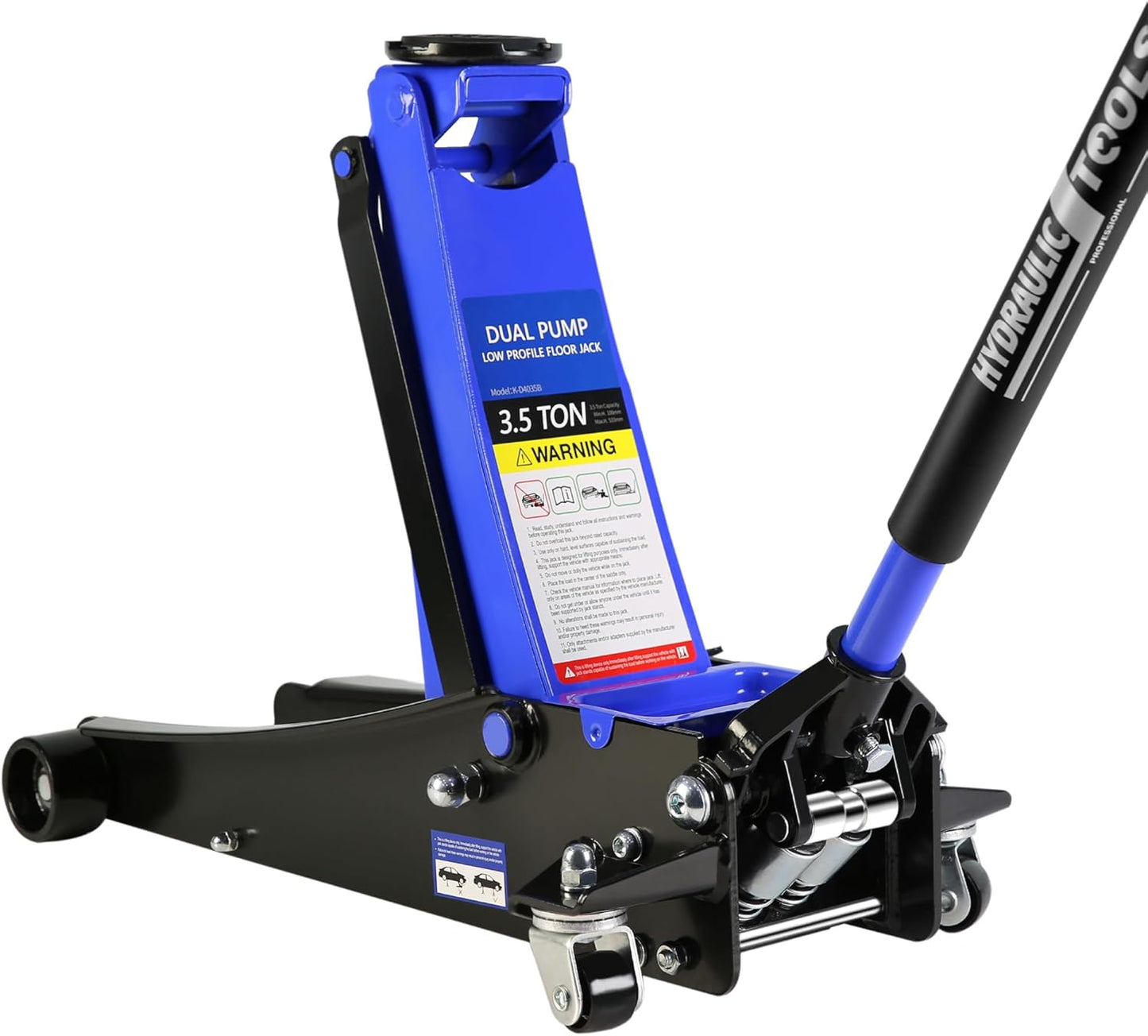 3 Ton Low Profile Floor Jack, Professional Low Profile Hydraulic Jack, Heavy Duty Steel Racing Floor Jack with Dual Piston Quick Lift Pump, 3 Ton (6,600 lb) Capacity, Lift Range 3.3"-18.5"