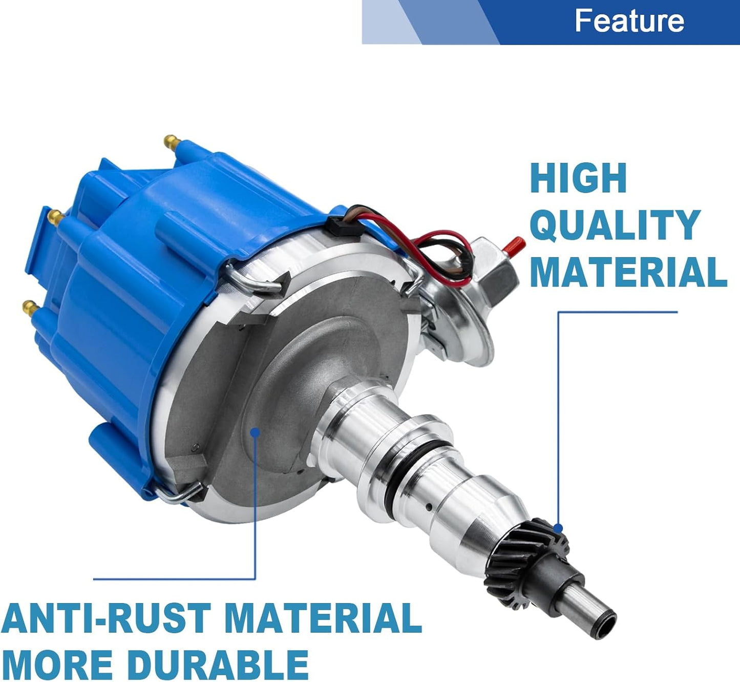 Complete HEI Ignition Distributor with 65K Coil One Wire Installation Straight 6 Cylinder 240 and 300 Compatible with Ford F100, F150, F250, E100, E150